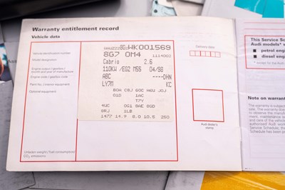 Lot 7 - 1998 Audi 80 Cabriolet