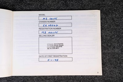 Lot 8 - 1995 BMW M3 Coupe