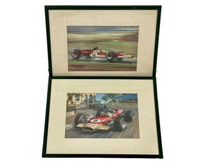 Lot 16 - Two Lotus 49 Gold Leaf Prints by Michael Turner